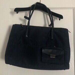 Tumi Navy Travel Tote with Front Pocket